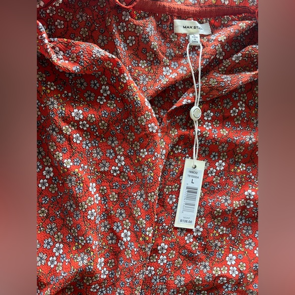 Max Studio Maxi Dress Orange Floral design - Picture 5 of 14